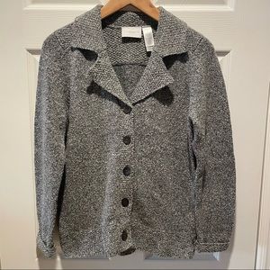 Cozy cute Liz Claiborne grey cardi blazer